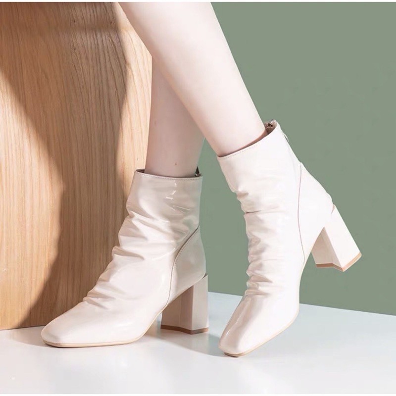 GIÀY BỐT NỮ/BOOT BÓNG CAO CỔ DA NHĂN BÓNG CAO 7 CM | BigBuy360 - bigbuy360.vn