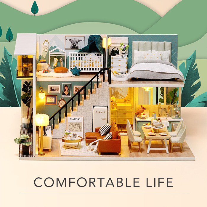 [NHÀ MÔ HÌNH BÚP BÊ DIY] BỘ COMFORTABLE LIFE