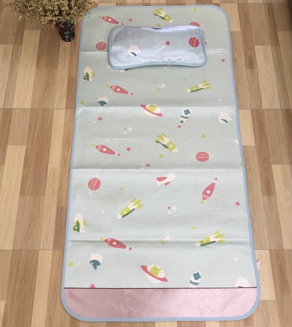 Ninikids: Chiếu, gối lụa điều hoà cho trẻ em ( 60*120cm)