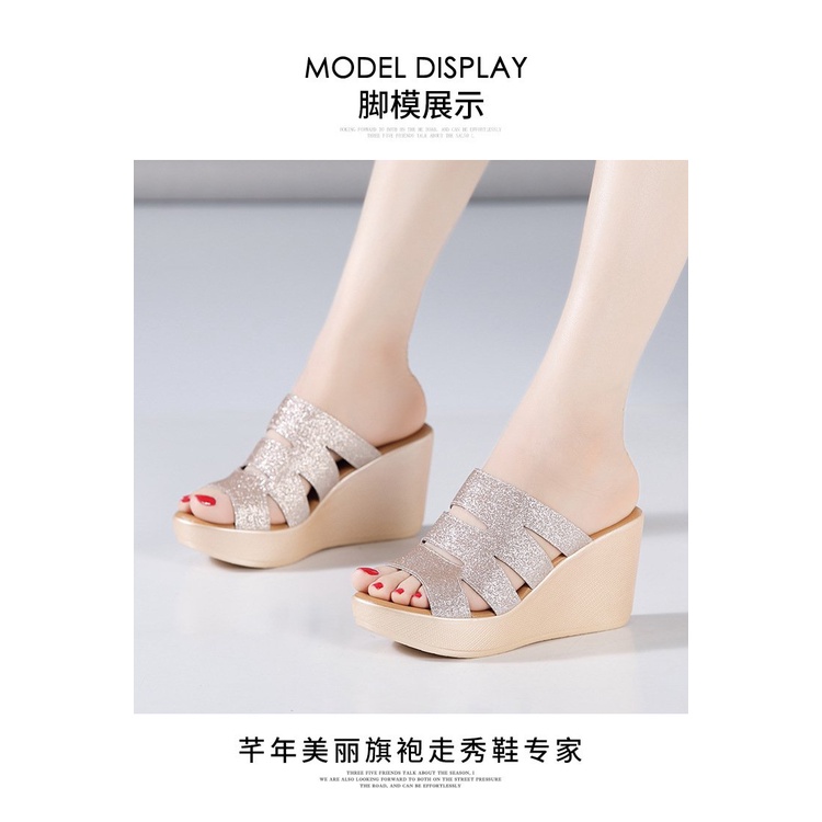 Dép đế xuồng quai kiểu ánh kim