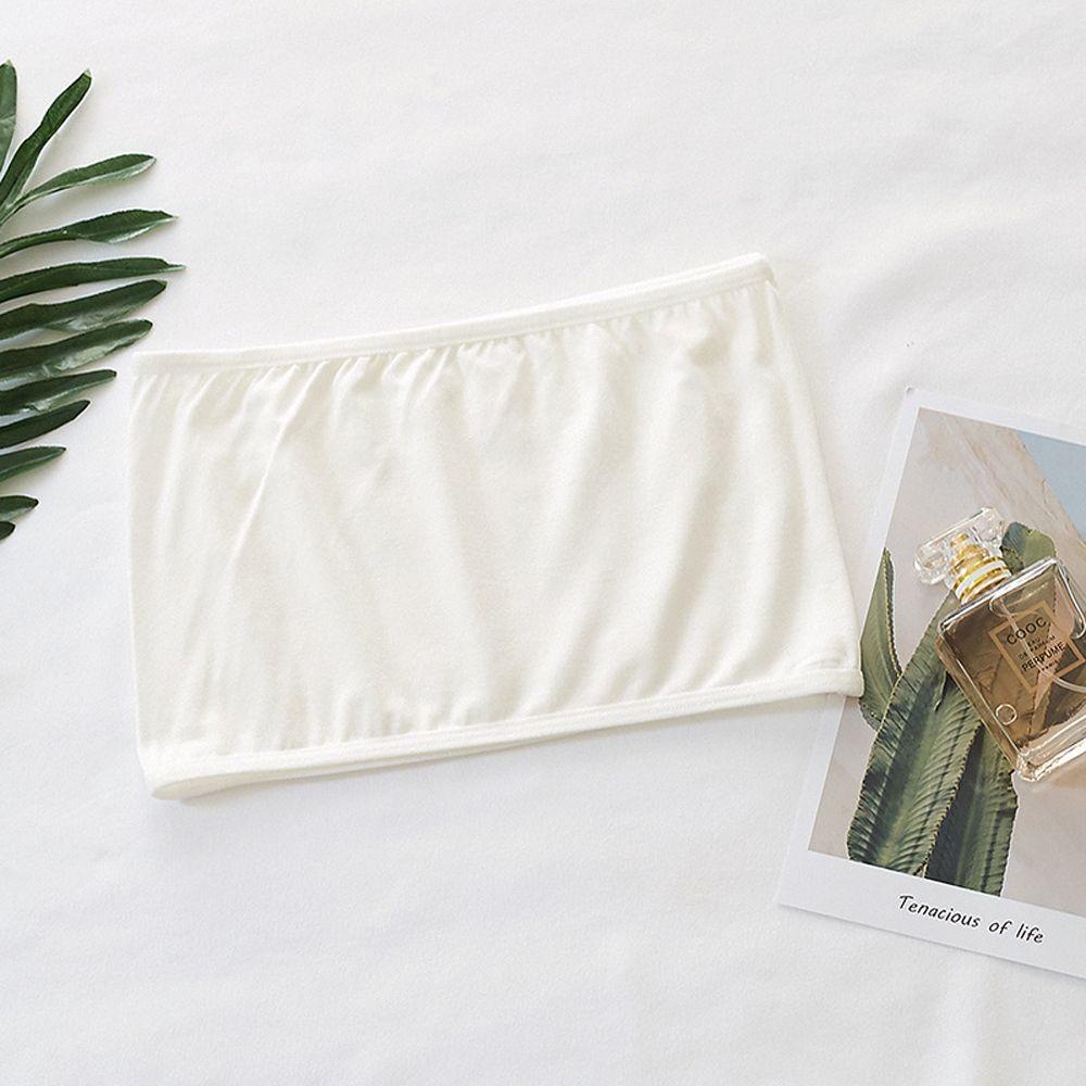 OCEANMAP Áo Croptop Không Dây Màu Trơn Thời Trang Mùa Hè Cho Nữ