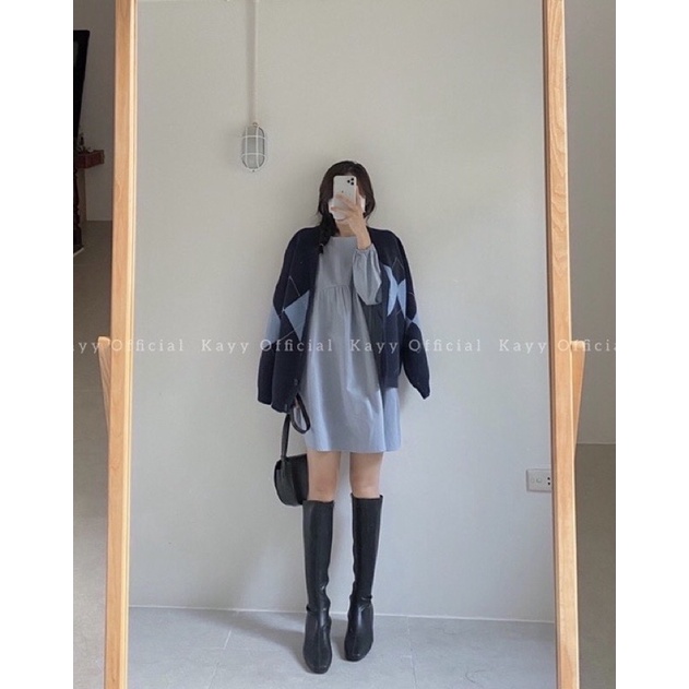 Áo cardigan len nữ dáng dài họa tiết quả trám form rộng chất dày cực xinh   – (TTA13)
