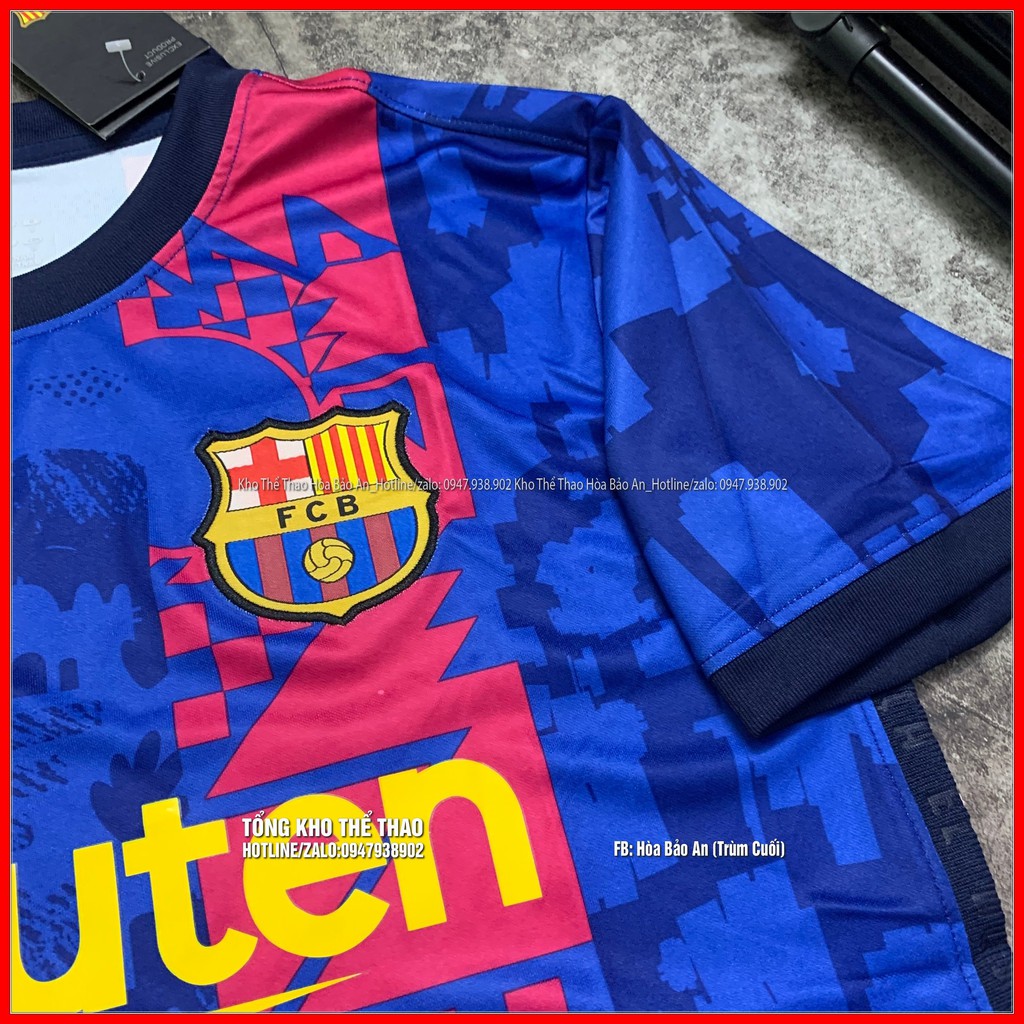 Bộ quần áo bóng đá CLB Barca cao cấp/ Freeship/ Quần Áo Đá Banh CLB Barcelona mùa 2021/2022