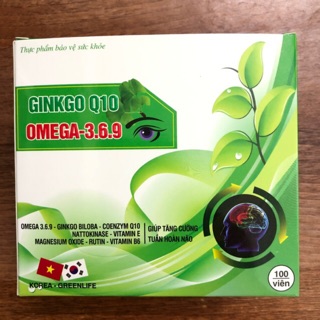 Ginkgo Q10 – Omega 3.6.9 - Giúp tăng cường tuần hoàn não, hỗ trợ làm giảm các triệu chứng thiểu năng tuần hoàn não