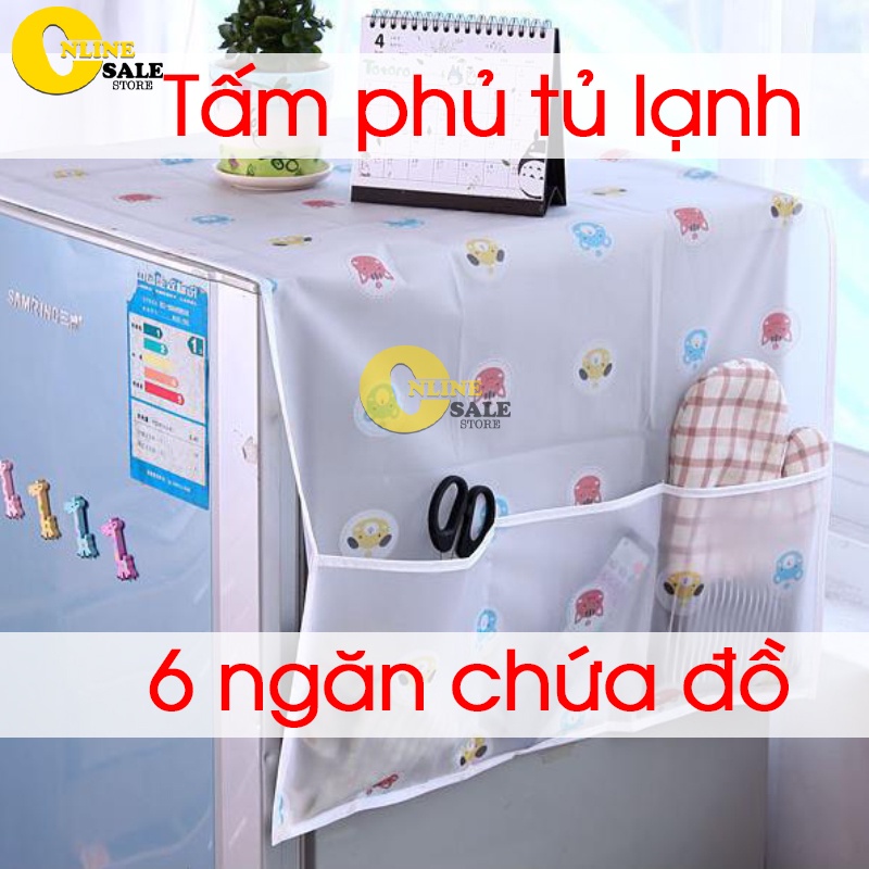 [HOT]Tấm Phủ Che Tủ Lạnh Chống Thấm Nước Có 6 ngăn Đựng Đồ Tiện Dụng Kích thước: 140 x 50 cm