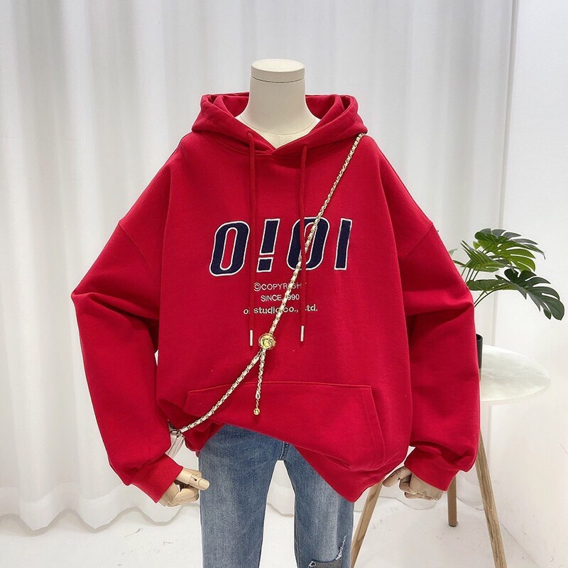 Áo hoodie vải nỉ lót bông dày dặn thêu OI | BigBuy360 - bigbuy360.vn