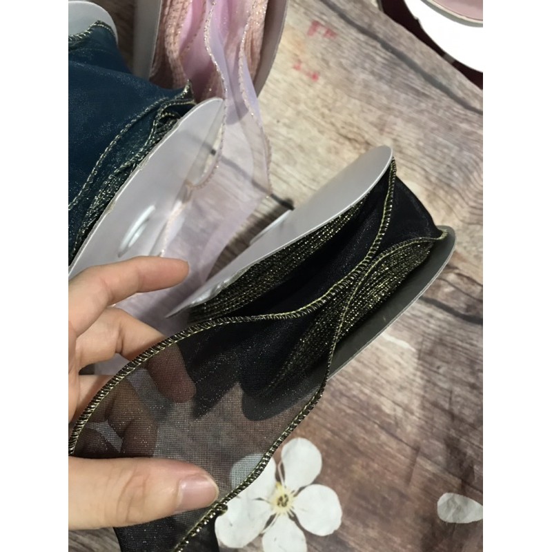 3m ruy băng voan bèo viền kim tuyến rộng 5.5cm đến 6cm