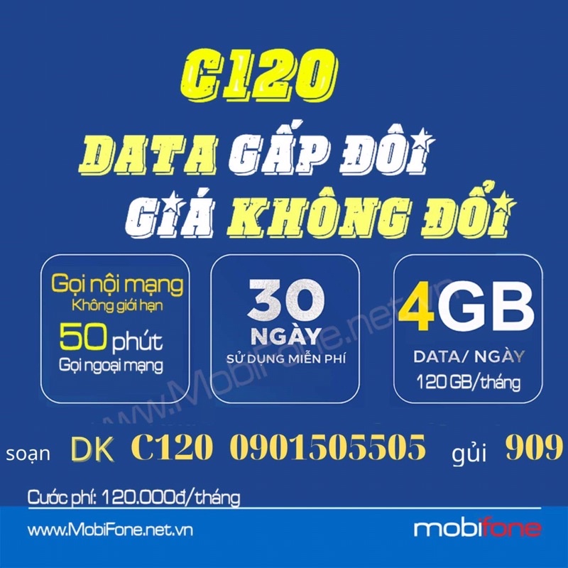 Sim 4g mobifone số đẹp đâu đầu 07 năm sinh. gói cước c12n, c120 4gb/ ngay