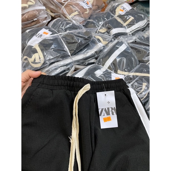 quần jogger bom tăm tổ ong màu đen nâu