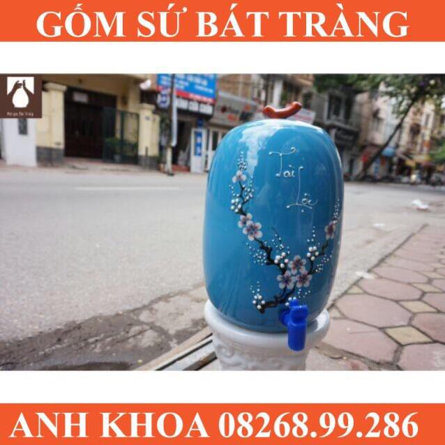 Bình nước hình dưa hấu 10l - Gốm sứ Bát Tràng Anh Khoa