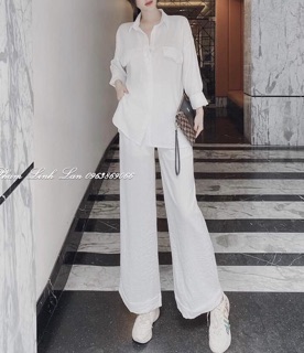SET ĐŨI SƠ MI QUẦN SUÔNG TRẮNG