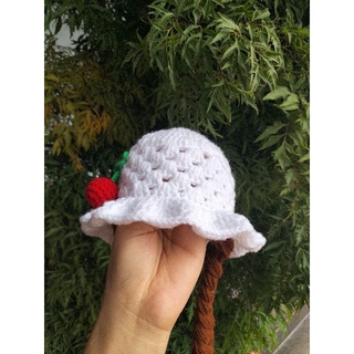 mũ bím tóc giả cherry cho bé gái