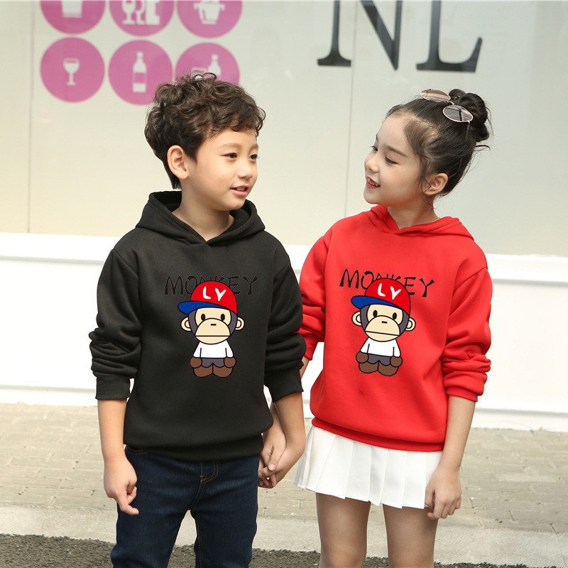 Áo Hoodie Hình Khỉ Cho Bé Trai Từ 2-15 Tuổi K5251