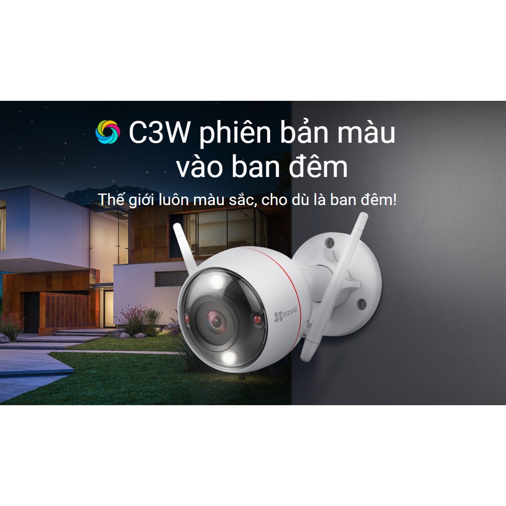 Camera ip wifi ezviz c3w pro 4M ban đêm có màu và c3w 2mp -Còi Hú Báo Động