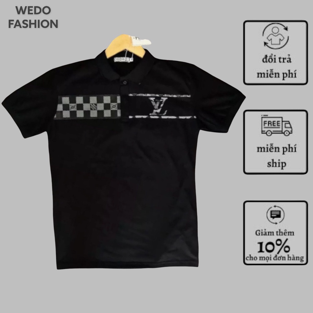 Áo polo nam phối họa tiết LX, vải thun co giãn siêu thấm hút, thiết kế tinh tế sang trọng phù hợp mọi sự kiện - WEDO