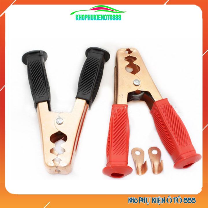 Bộ 2 kẹp ắc quy câu bình acquy ô tô loại to 17x13x5cm 1 đỏ 1 đen