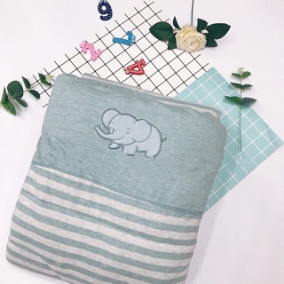 Chăn trần bông kẻ cotton