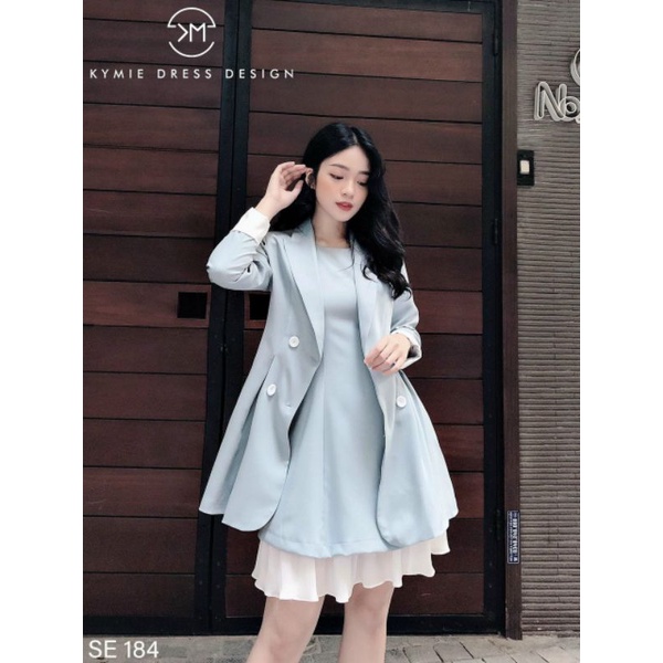 Đầm kèm áo khoác dáng dài