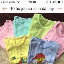 set 5 áo sơ sinh dài tay Jou chất cotton cực đẹp cho bé