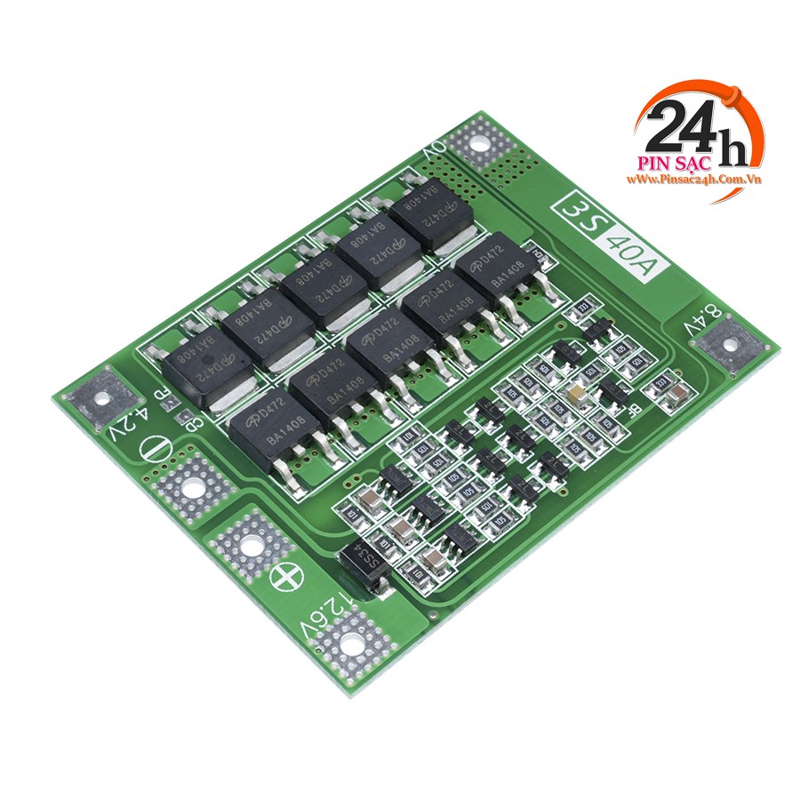 PS24. Mạch Sạc Bảo Vệ Và Cân Bằng Cell Pin 3s 40a Bms 11.1v 12.6v 18650 Chất Lượng Cao