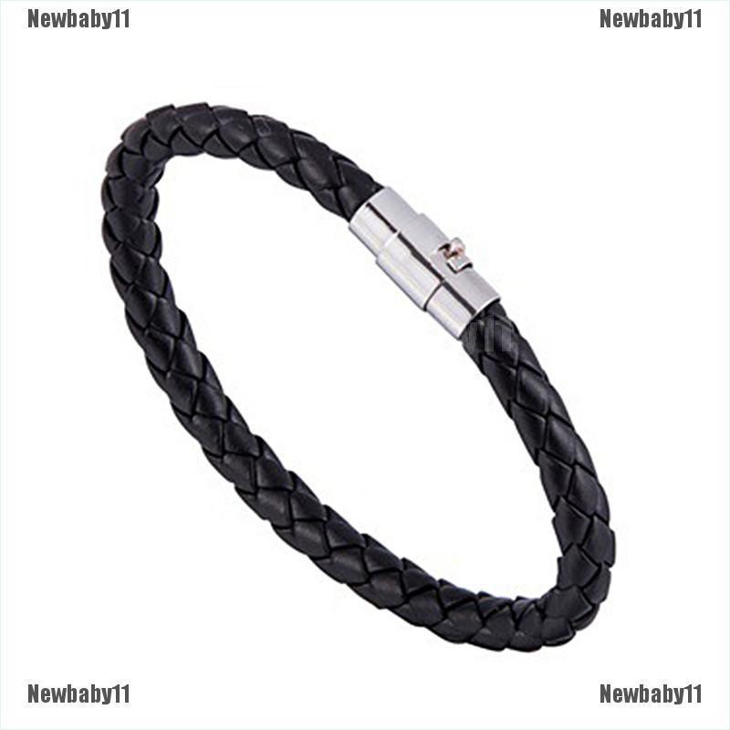 Thắt Lưng Bện Dây Da Thật Với Khóa Thép Từ Tính Cho Nam Nữ