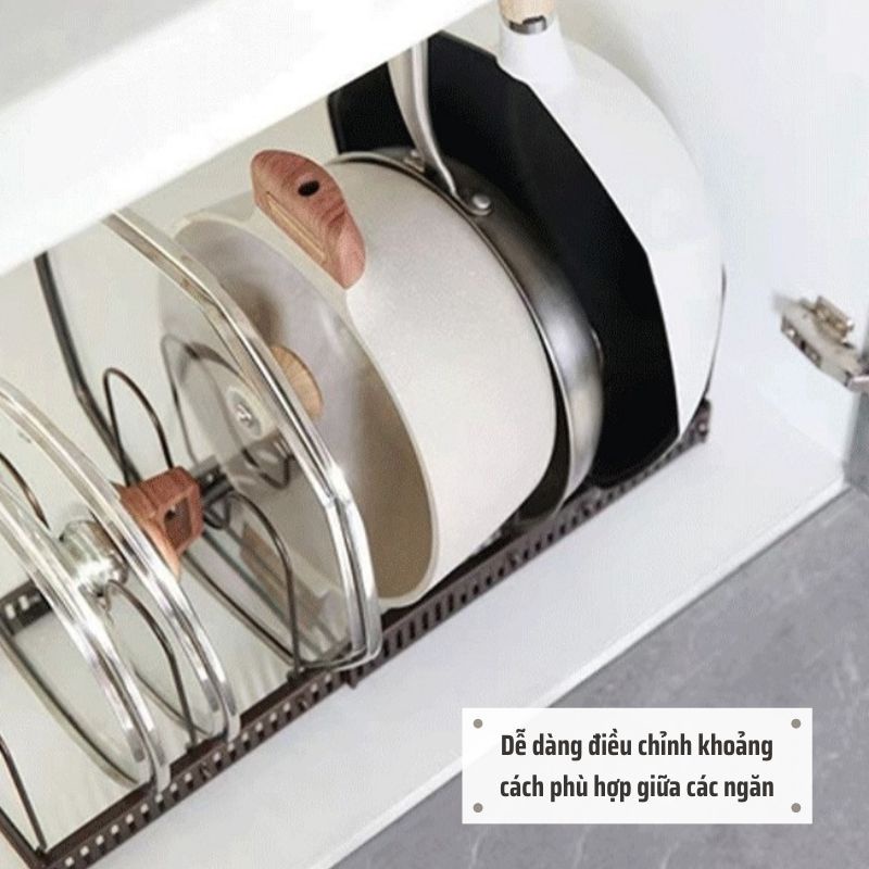 Giá úp nồi chảo có giá đỡ, kệ úp xoong nồi đa năng điều chỉnh được kích thước