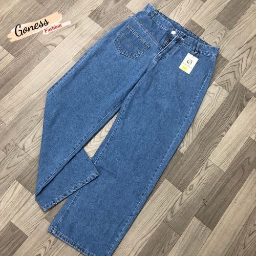 Quần jeans nữ ống rộng cao cấp Goness