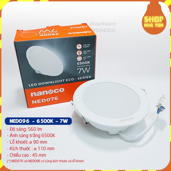 Đèn LED âm trần 9W, 7W, 12W siêu mỏng Panasonic - Nanoco 1 chế độ trắng, 3 chế độ màu bảo hành 2 năm