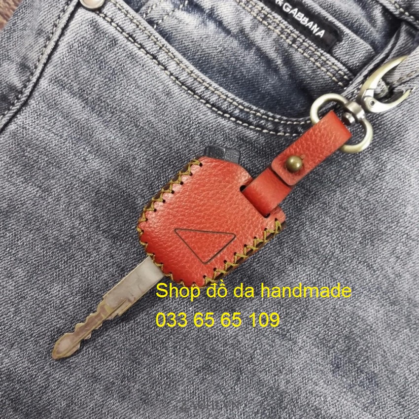 [Da bò 100%] Bao da chìa khóa cơ HONDA  AIRBLADE kèm tặng móc khóa, khắc tên miễn phí