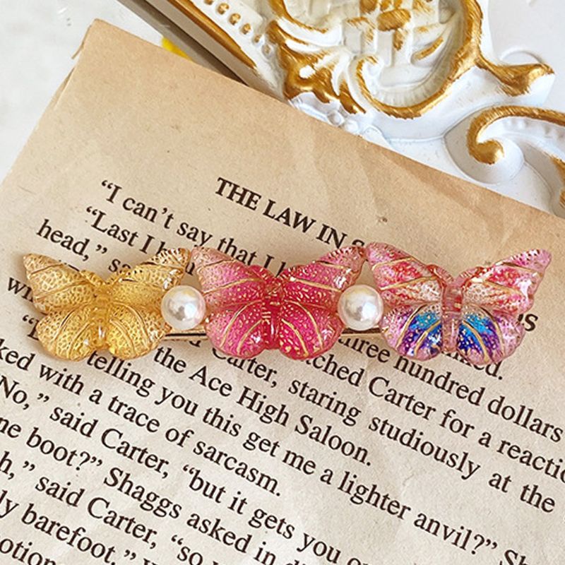 Kẹp Tóc Mỏ Vịt Đính Hạt Ngọc Trai 3D Nhiều Màu Cho Nữ