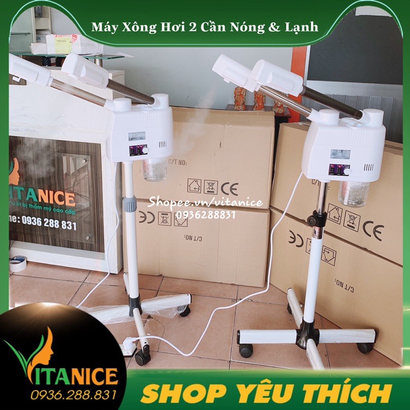 Máy Xông Hơi 2 Cần Nóng & Lạnh 838 Cho Spa( Hàng Loại 1)