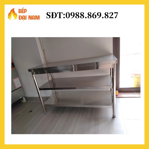 Bàn bếp inox 1m8 hàng Việt Nam, bàn sơ chế chắc chắn, không han rỉ bảo hành 12 tháng