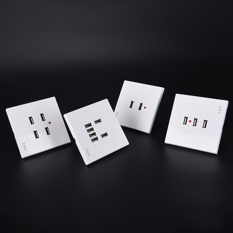 Ổ Cắm Điện Gắn Tường 2 / 3 / 4 / 6 Cổng USB Tiện Dụng