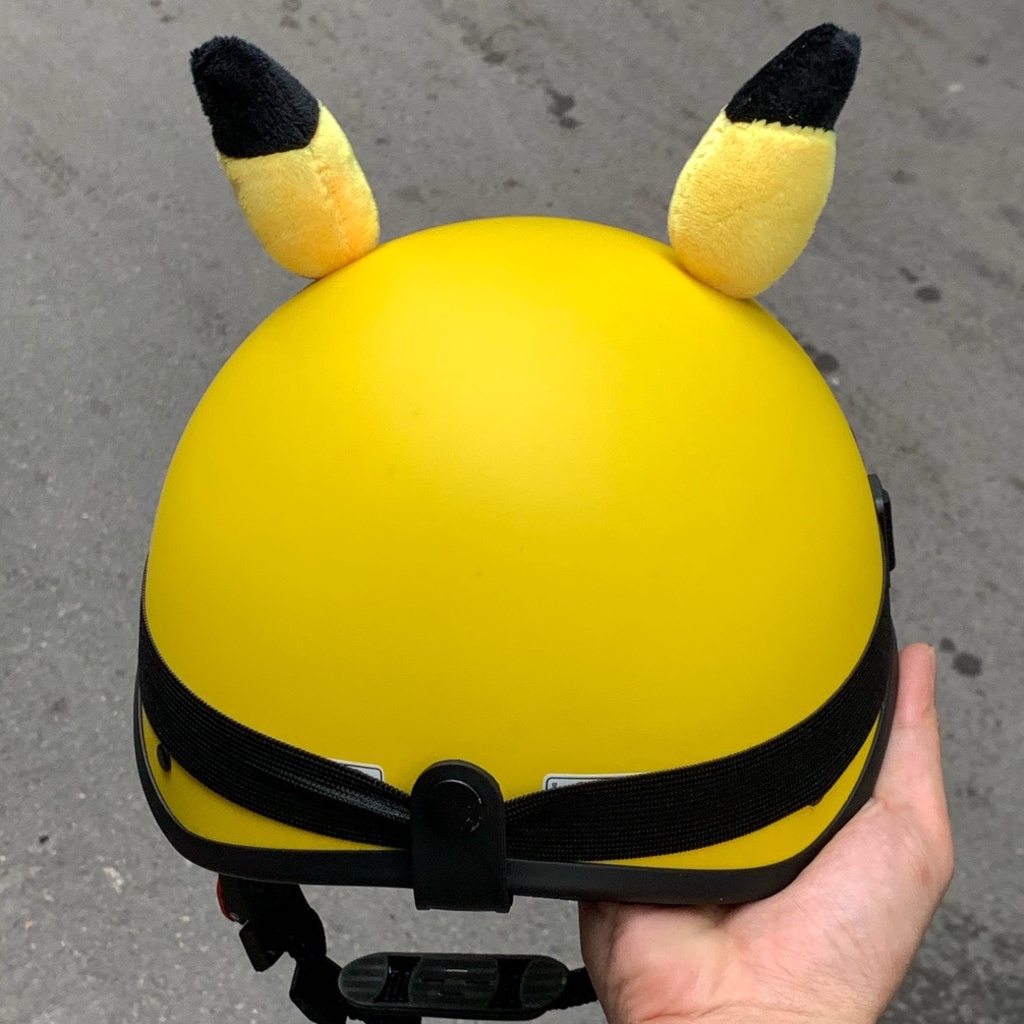 Mũ bảo hiểm 1/2 Pikachu kèm tai cute - Hàng cao cấp chính hãng của Top Phượt