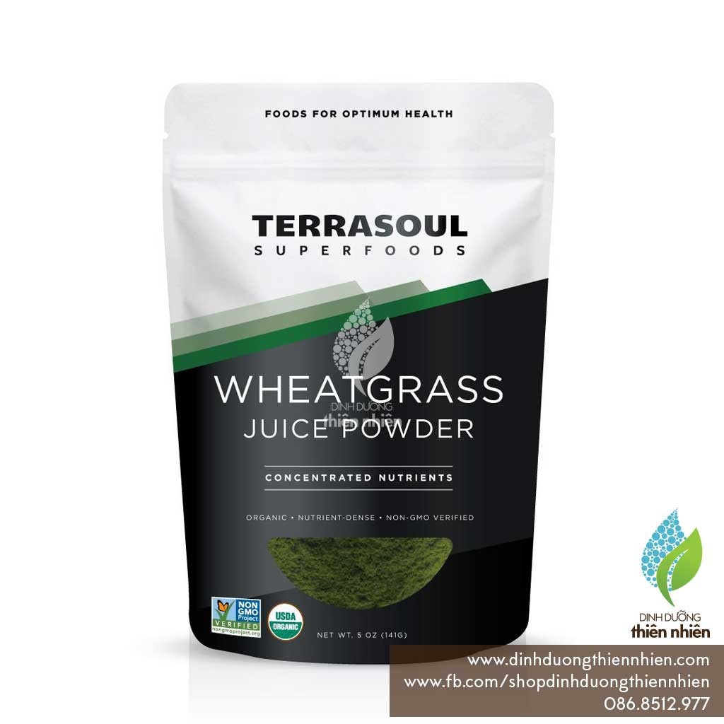 [40g] Bột Nước Ép Cỏ Lúa Mì Terrasoul Organic Wheat Grass Juice Powder