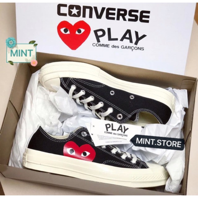 (Video cận cảnh) Giày Sneaker CV CDG Low Black