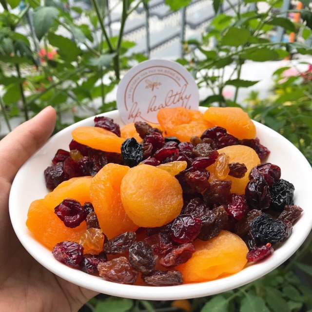 500G MIX FRUIT 3 Quả Mọng ( Mứt Trái Cây Hoa Quả Gồm : Nam việt quất, Mơ sấy, Nho 3 màu ) Hp Healthy