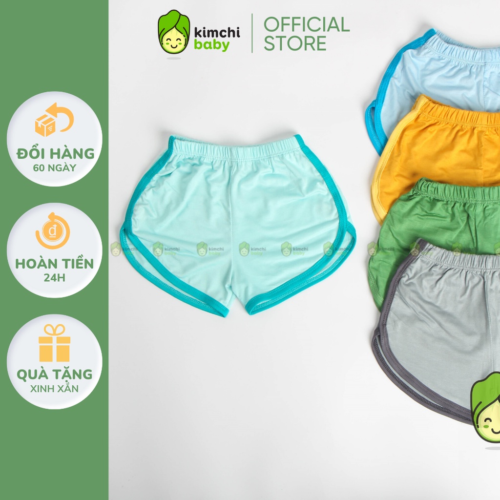 Quần đùi short thun cho bé trai, bé gái KIMCHIBABY vải thun lạnh mặc nhà mùa hè Minky Mom MKMQ2101