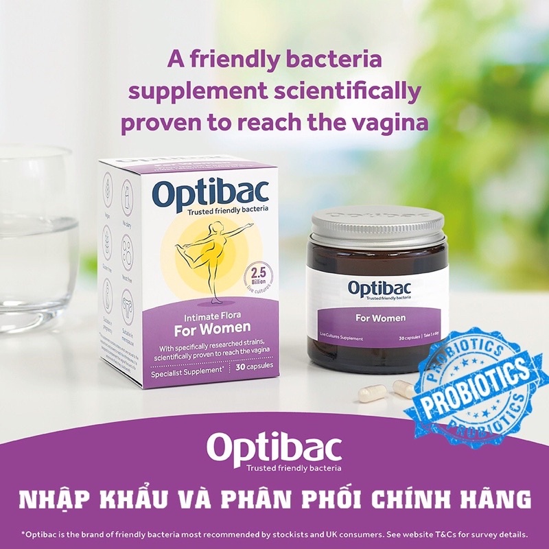 Optibac tím for women 30v chính hãng mẫu mới