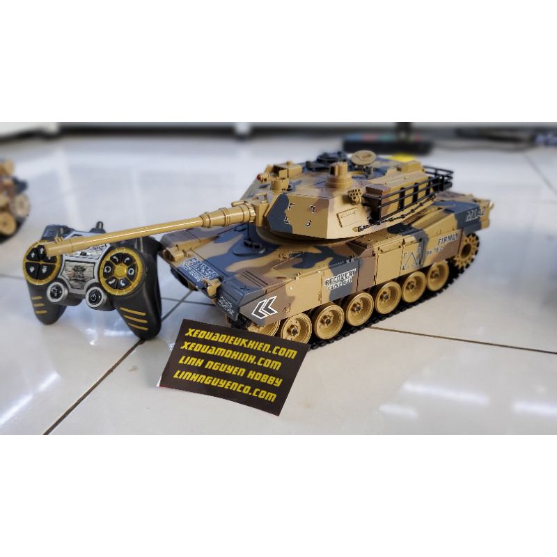 Xe tăng điều khiển từ xa USA M1A2 có chức năng bắn , tạo khói , xích cao su