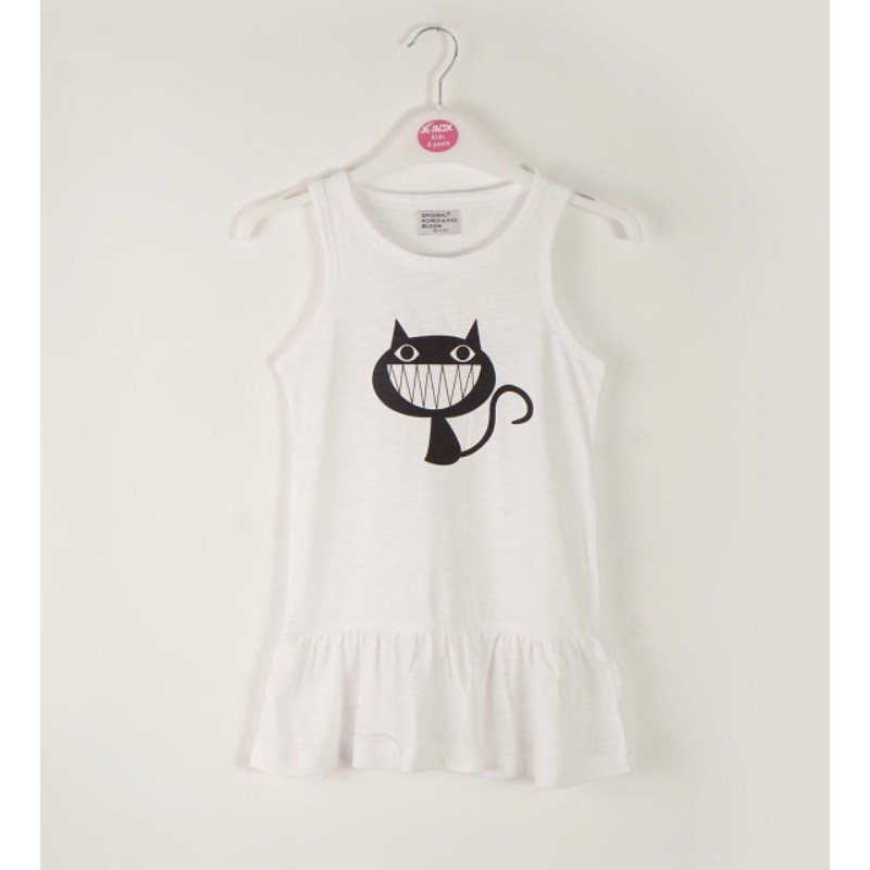 Váy bé gái xuất hàn quốc dư xịn, đầm cho bé gái 3 tuổi - 4  tuổi 14kg - 16kg vải 100% cotton, mềm, nhẹ, mát hình con mèo