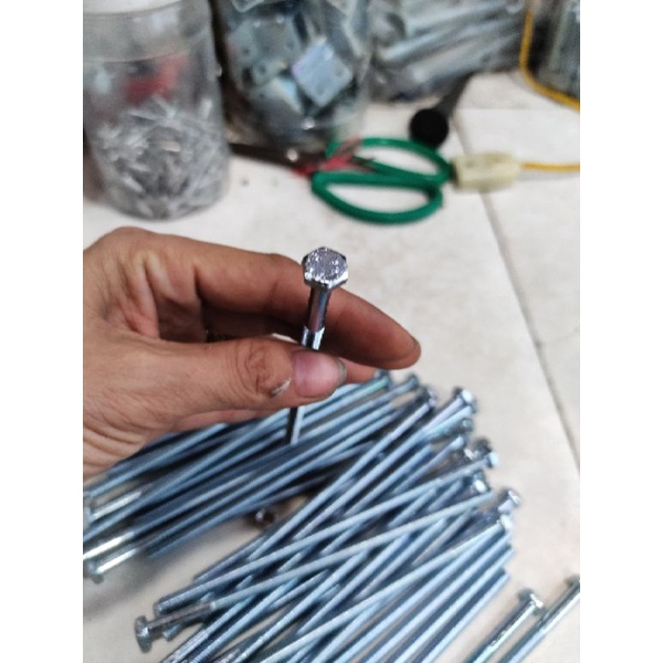 Combo 10 bộ bulong+tán M10 đầu lục giác