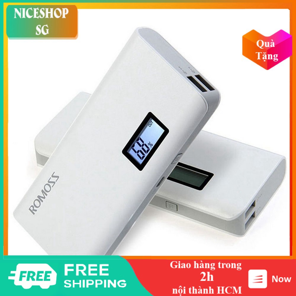 Pin sạc dự phòng romoss sense 4 dung lượng 10.400mah tự động ngắt khi pin