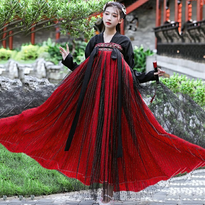 |Sẵn S|Hán phục cổ trang đỏ bỉ ngạn TQ30