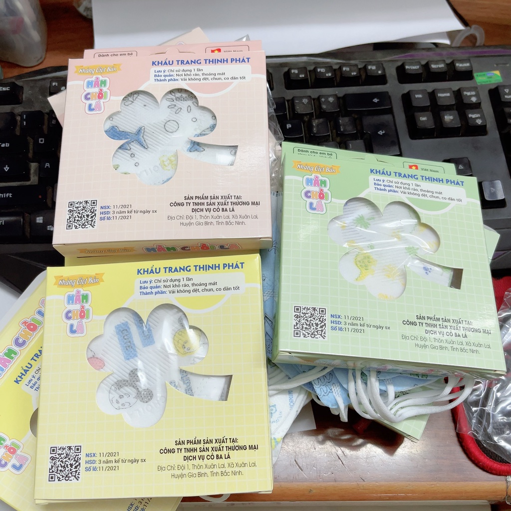 Khẩu trang trẻ em kháng giọt bắn mầm chồi lá