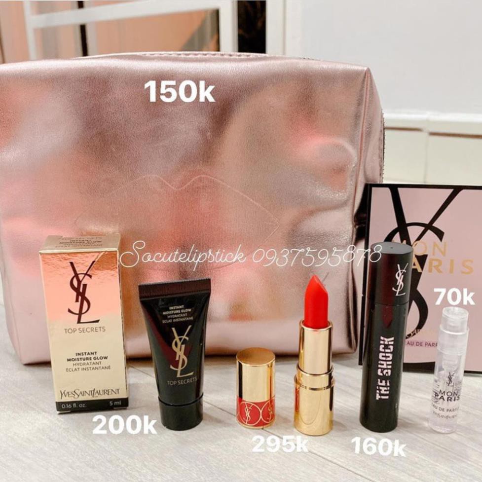 Set Quà Tặng YSL (YSL Volupte Shine 45 - Mascara The Shock - Mon Paris - Kem lót Top Secrets) | BigBuy360 - bigbuy360.vn