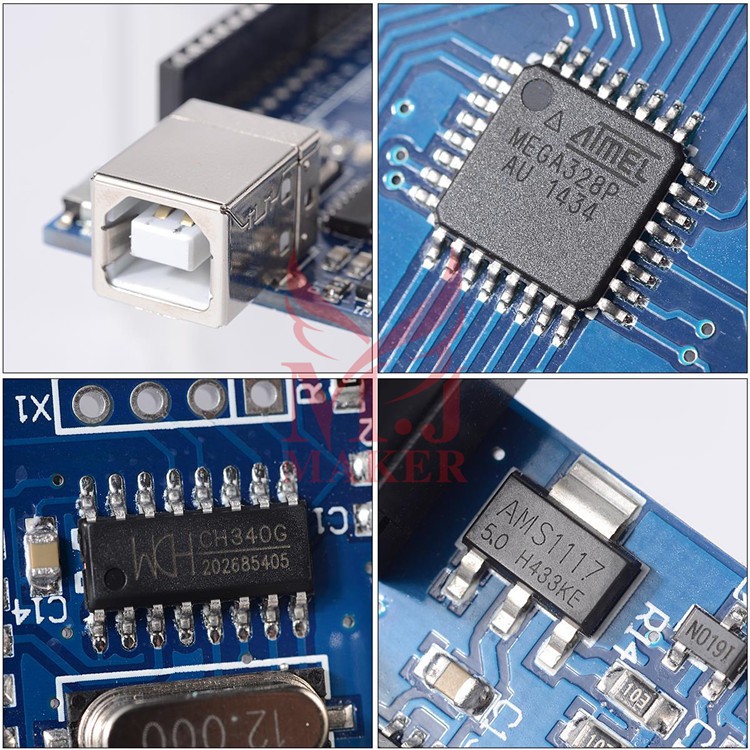 Bo mạch Arduino Uno R3 kèm cáp USB