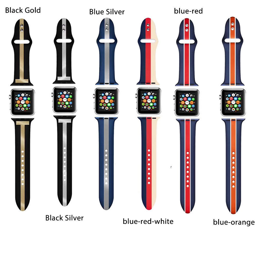 Strap For Apple Watch Band 42mm 38mm 40mm 44mm Bracelet Silicone Watchband Series 6 SE 5 4 3 2 1