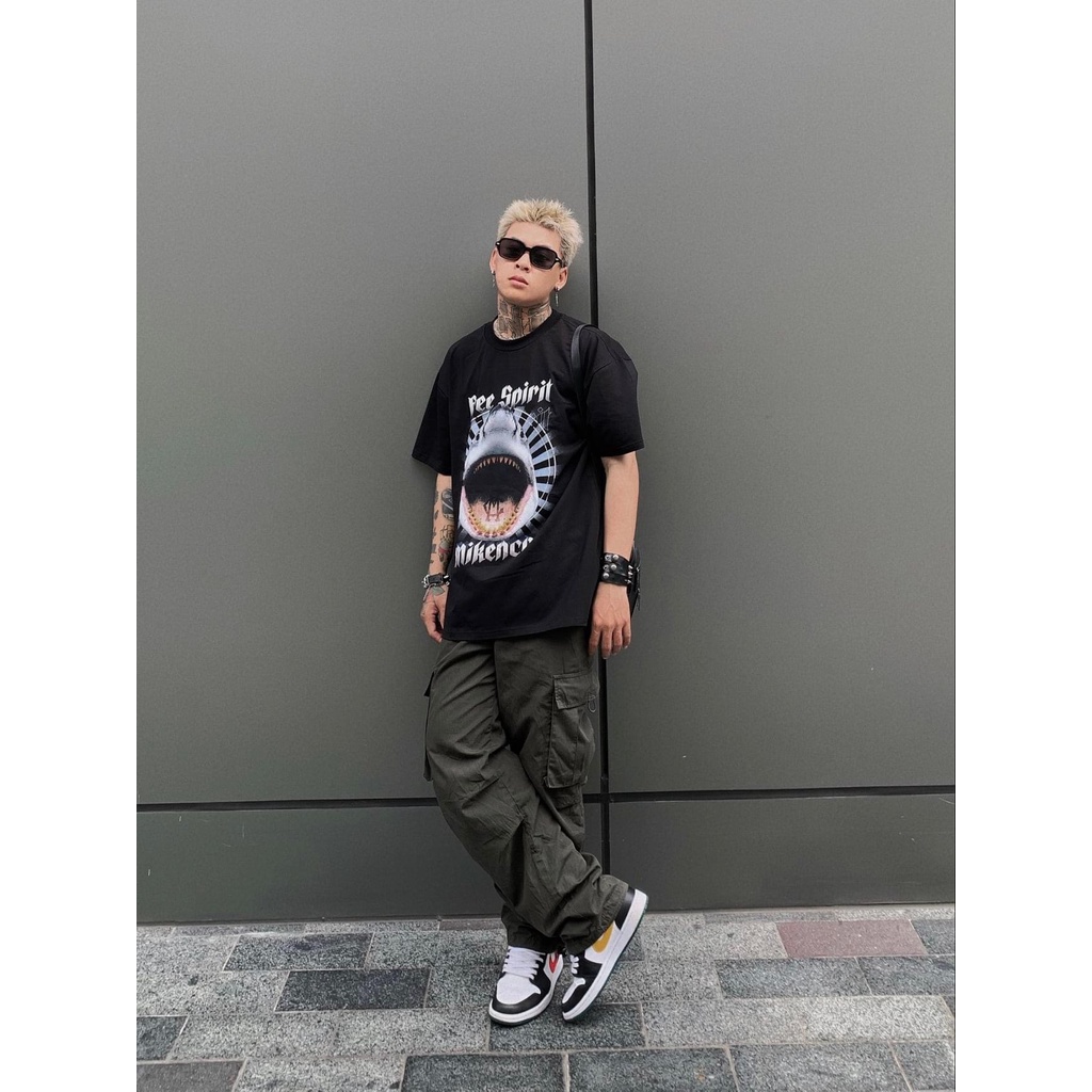 Áo Thun Tay Lỡ Shark Free Spirit - CAMNHUNG Áo Thun Nam Nữ Unisex Hot Hit