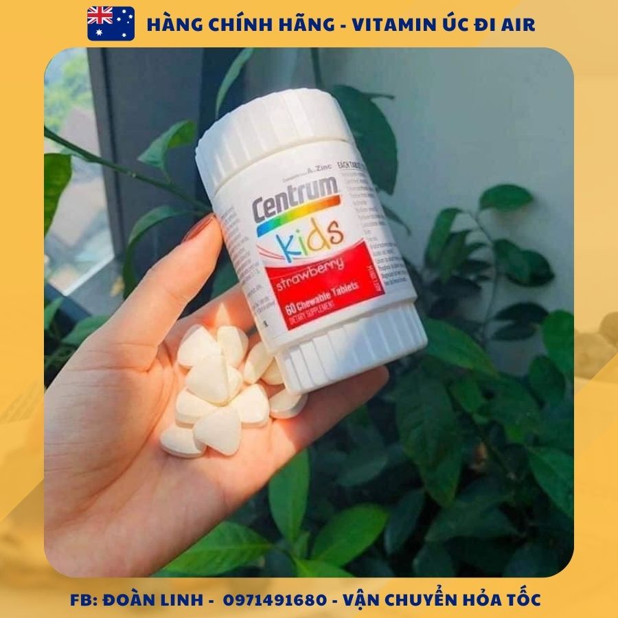 Vitamin tổng hợp Centrum Kids 60 viên Muti Vitamin cho bé từ 3 tuổi, Hàng chuẩn úc đi air, Viên centrum kids